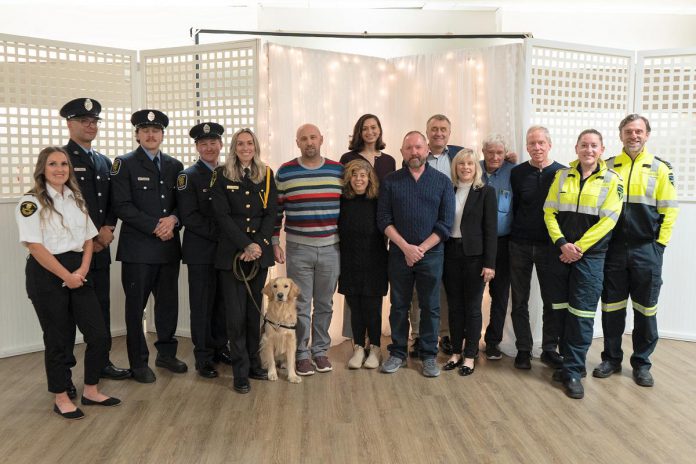 Wilfred Vienot (seventh from right), who suddenly collapsed in his home one day last year after suffering a cardiac arrest and was resuscitated thanks to community members and first responders, attended Northumberland County's 10th annual "Survivor Night" on October 27, 2025 with first responders from Lindsay Central Ambulance Communications Centre, Cobourg Fire Department, Northumberland Paramedics, and his neighbours and friends. (Photo: Northumberland County) Wilfred Vienot (seventh from right), who suddenly collapsed in his home one day last year after suffering a cardiac arrest and was resuscitated thanks to community members and first responders, attended Northumberland County's 10th annual "Survivor Night" on October 27, 2025 with first responders from Lindsay Central Ambulance Communications Centre, Cobourg Fire Department, Northumberland Paramedics, and his neighbours and friends. (Photo: Northumberland County)