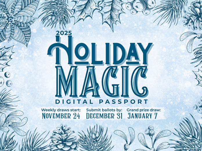 Peterborough County's economic development and tourism department, along with all eight townships in the county, have launched the "Holiday Magic Digital Passport" to promote local businesses and to reward residents and visitors for shopping locally during the holiday season. (Graphic: Peterborough County)