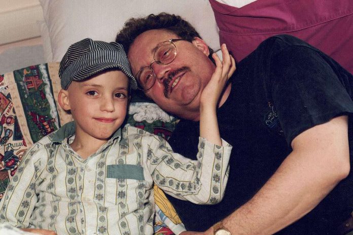 Syd Birrell with his son James, who passed away on December 18, 2001 at the age of eight from the nerve cancer neuroblastoma he had been diagnosed with when he was only three years old. The Birrell family subsequently started The James Fund For Neuroblastoma Research, which has since raised millions of dollars for research into the disease, one of the most fatal childhood cancers, and which supports families at SickKids in their battle against neuroblastoma. (Photo courtesy of the Birrell family)