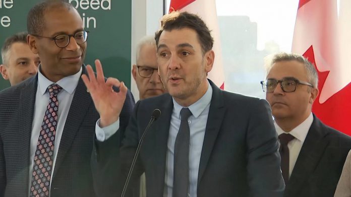 Alto president and CEO Martin Imbleau speaks during an announcement in Gatineau, Quebec on December 12, 2025 where the Crown corporation and the federal government confirmed the first segment of the Toronto–Québec City high-speed rail corridor will be constructed between Ottawa and Montreal. (Photo: kawarthaNOW screenshot of CBC video)