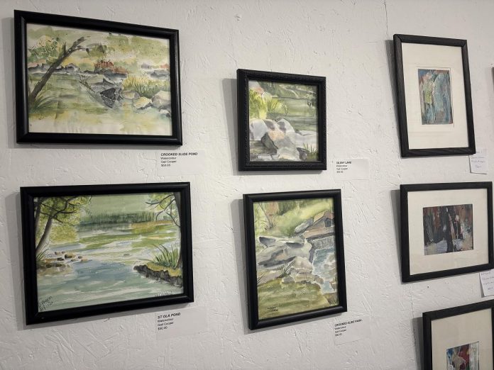 Artist collective A Place for the Arts in Bancroft has launched their annual Christmas in the Annex exhibition, running until December 28, 2025, that features works from more than 20 artists, each priced for $50 or less. Not only does the exhibition provide the opportunity to get original locally made artwork at an accessible price, but it gives the artists opportunity to see the public response to new mediums and methods. (Photo: Megan Gallant / kawarthaNOW) Artist collective A Place for the Arts in Bancroft has launched their annual Christmas in the Annex exhibition, running until December 28, 2025, that features works from more than 20 artists, each priced for $50 or less. Not only does the exhibition provide the opportunity to get original locally made artwork at an accessible price, but it gives the artists opportunity to see the public response to new mediums and methods. (Photo: Megan Gallant / kawarthaNOW)