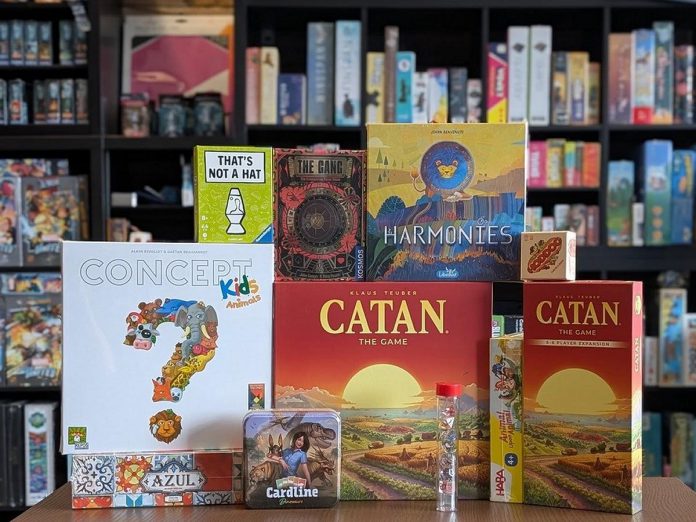 After seven years in business, Boardwalk Board Game Lounge in downtown Peterborough has more than 700 board games in stock and available to play, from nostalgia-inducing classics to some of the thousands of new games that are released each year. (Photo courtesy of Boardwalk Board Game Lounge)