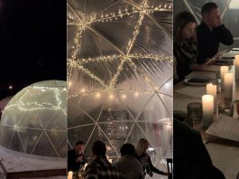 You can enjoy a cozy alfresco dining experience in December thanks to the snow domes at Cheeky Duck Vineyard in Lakefield. Warmed by electric heaters, the two plastic domes seat up to 12 to 14 diners each, and are already drawing diners from across and beyond The Kawarthas. The snow domes are available until January 2, when Cheeky Duck closes until the spring. (Photo courtesy of Cheeky Duck Vineyard)