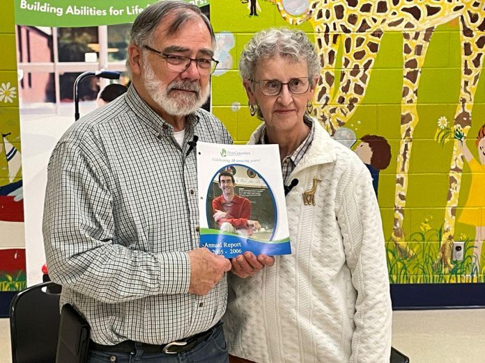 Suzette and Glen White credit Five Counties Children's Centre for helping their son Adam succeed in life. Diagnosed with cerebral palsy in 1978 at 10 months of age, Adam received treatment at Five Counties over the next 19 years. "Cerebral palsy is not a gift," Suzette notes, "but we accepted the bumps and difficulties along the way with Five Counties, which was, and still is, a fabulous and generous godsend today for so many!" (Photo courtesy of Five Counties Children's Centre) Suzette and Glen White credit Five Counties Children's Centre for helping their son Adam succeed in life. Diagnosed with cerebral palsy in 1978 at 10 months of age, Adam received treatment at Five Counties over the next 19 years. "Cerebral palsy is not a gift," Suzette notes, "but we accepted the bumps and difficulties along the way with Five Counties, which was, and still is, a fabulous and generous godsend today for so many!" (Photo courtesy of Five Counties Children's Centre)