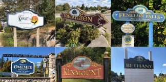The City of Kawartha Lakes is developing a new municipal and tourism wayfinding strategy for a consistent and user-friendly signage system across Kawartha Lakes, including signs for key destinations such as parks, downtowns, cultural locations, and major attractions as well as municipal and community entrance signs. (Photos: City of Kawartha Lakes)