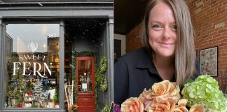 Shop the Boro: Decorate your home with fresh cut flowers at Sweet Fern Floral Studio in downtown Peterborough Give the gift of fresh cut flowers this holiday season by shopping at Sweet Fern Floral Studio on Water Street in downtown Peterborough. Owner and lead designer Angela McDonald offers stunning pre-made and custom floral arrangements and wrapped bouquets, including customizable holiday arrangements and centrepieces, as well as home décor, locally made art, and sweet treats to add to your gift or enhance your holiday celebration. (Photos courtesy of Sweet Fern Floral Studio)