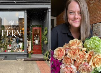 Shop the Boro: Decorate your home with fresh cut flowers at Sweet Fern Floral Studio in downtown Peterborough Give the gift of fresh cut flowers this holiday season by shopping at Sweet Fern Floral Studio on Water Street in downtown Peterborough. Owner and lead designer Angela McDonald offers stunning pre-made and custom floral arrangements and wrapped bouquets, including customizable holiday arrangements and centrepieces, as well as home décor, locally made art, and sweet treats to add to your gift or enhance your holiday celebration. (Photos courtesy of Sweet Fern Floral Studio)
