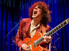 Peterborough rockabilly musician Nicholas Campbell and his band The Metre Cheaters perform at Jethro's Bar + Stage in downtown Peterborough on Friday night. (Photo: Mikki Simeunovich)