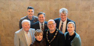 Municipality of Trent Hills mayor Bob Crate (front, second from right) and Cramahe Township mayor Mandy Martin (front, second from left) have been elected as warden and deputy warden of Northumberland county by their fellow councillors for the final year of this council's 2023-26 term. (Photo: Northumberland County)