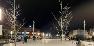 Free public skating returns to Quaker Foods City Square in downtown Peterborough on Saturday The public skating rink at Quaker Foods City Square in downtown Peterborough. (Photo: City of Peterborough / Facebook)