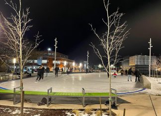 Free public skating returns to Quaker Foods City Square in downtown Peterborough on Saturday The public skating rink at Quaker Foods City Square in downtown Peterborough. (Photo: City of Peterborough / Facebook)