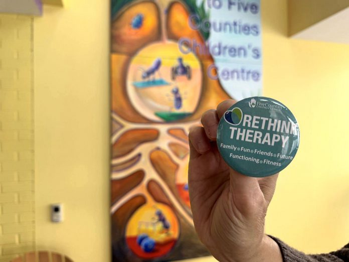 Through its new "Rethink Therapy" awareness campaign, Five Counties Children's Centre is encouraging families to see that therapy happens everywhere, not just at Five Counties Children’s Centre with a clinician or staff member. Small everyday actions help children build connection, confidence, and their abilities for life. (Photo courtesy of Five Counties Children’s Centre)