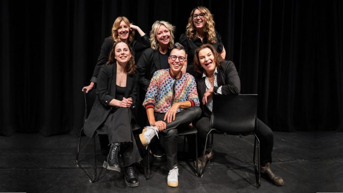 All-female comedy ensemble Girls Nite Out will be returning to Market Hall Performing Arts Centre in downtown Peterborough on January 16, 2025 to kick off their 20th anniversary year with a stand-up and improv show called "Winter Extravaganza!" Pictured from left to right back to front are Karen Parker, Jennine Profeta, Diana Frances, Jordan Armstrong, and Elvira Kurt, along with special guest Linda Kash, who will be joining Girls Nite Out the day before her milestone birthday. (Photo: Dahlia Katz) All-female comedy ensemble Girls Nite Out will be returning to Market Hall Performing Arts Centre in downtown Peterborough on January 16, 2025 to kick off their 20th anniversary year with a stand-up and improv show called "Winter Extravaganza!" Pictured from left to right back to front are Karen Parker, Jennine Profeta, Diana Frances, Jordan Armstrong, and Elvira Kurt, along with special guest Linda Kash, who will be joining Girls Nite Out the day before her milestone birthday. (Photo: Dahlia Katz)