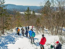 The winter edition of the Hike Haliburton Festival is returning to the Haliburton Highlands on February 7 and 8, 2026. Registration is now open for free guided hikes led by local experts, and the weekend also offers the opportunity for visitors to book excursions led by local outfitters and enjoy arts and culture. (Photo courtesy of Haliburton County)