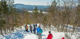 The winter edition of the Hike Haliburton Festival is returning to the Haliburton Highlands on February 7 and 8, 2026. Registration is now open for free guided hikes led by local experts, and the weekend also offers the opportunity for visitors to book excursions led by local outfitters and enjoy arts and culture. (Photo courtesy of Haliburton County)
