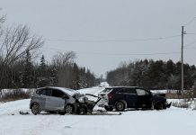A 60-year-old Orillia woman died following a head-on collision on on Killarney Bay Road north of Lindsay on January 5, 2026. (Photo: Kawartha Lakes OPP)