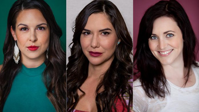Coast Salish Indigenous actor Michelle Bardac, Nakota/Assiniboine Nation actor Sera-Lys McArthur, and Peterborough actor Megan Murphy are the "Women of the Fur Trade" in New Stages Theatre Company's staged reading of Frances Koncan's award-winning play on January 24, 2026 at Market Hall Performing Arts Centre in downtown Peterborough. Directed by Patti Shaughnessy, the play will also feature Thomas Scott and Chris Mejaki. (kawarthaNOW collage)