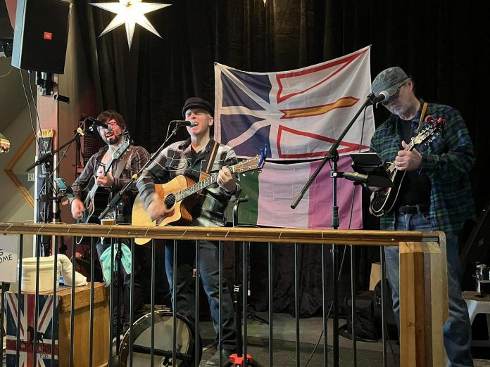 Peterborough band Rocky Islander brings Newfoundland kitchen party energy and a mix of traditional and modern Irish/Newfoundland music to the Black Horse Pub on Sunday afternoon. (Photo: Rocky Islander / Facebook)