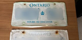 Peterborough man facing charges for having paper licence plates on his vehicle Police seized these licence plates made out of paper from a vehicle in Peterborough on January 10, 2026. The plate number (which police have redacted in the photo) belonged to a vehicle in Mississauga. (Photo: Peterborough Police Service)