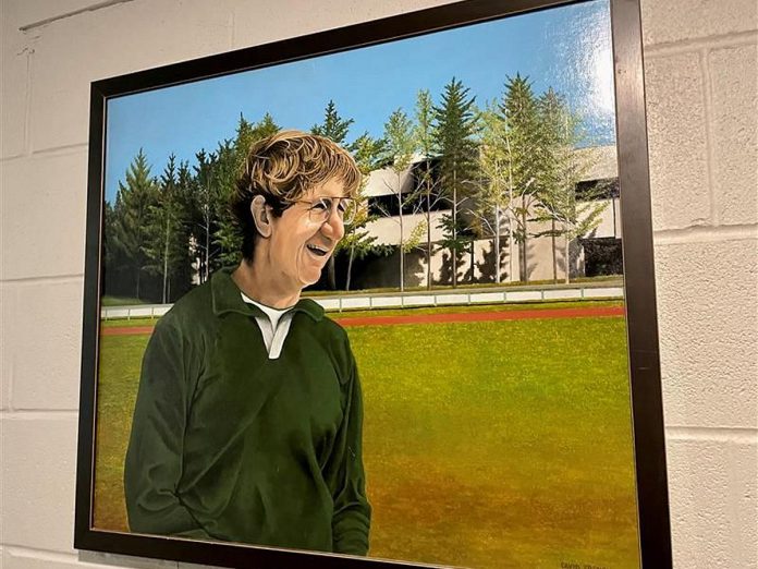 A portrait of Paul S.B. (PSB) Wilson hangs in the Trent Athletic Centre at Trent University, where Wilson served as athletics director from 1966 to 2002. (Photo: Trent Alumni Association / Facebook)