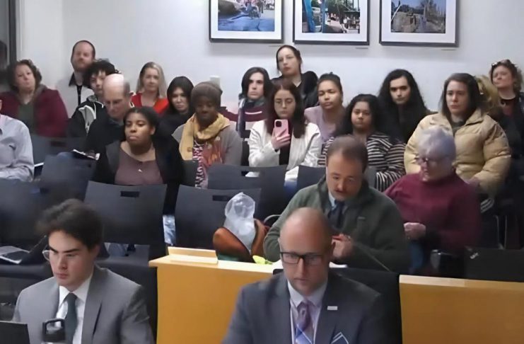 Members of Peterborough's Black community were in the gallery during a city council meeting on January 12, 2026, where a report from the city's integrity commissioner on Mayor Jeff Leal's use of an anti-Black racial slur was tabled. Responding to the findings of the report, councillor Alex Bierk put forward a motion to mandate anti-racism training for all councillors and city staff as well as to amend the code of conduct and the city's strategic plan. (kawarthaNOW screenshot of City of Peterborough video)