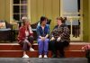 Colleen White-Goodchild as Suzanne, Lindsay Wilson as Beth, and Lyndele Gucci as Glenda during a rehearsal for the Peterborough Theatre Guild's production of "Where You Are" by Canadian playwright Kristen Da Silva, which runs for 10 performances from January 16 to 31, 2026. In the touching family comedy, sisters Suzanne and Glenda are enjoying their retirement on Manitoulin Island as veterinarian neighbour Patrick (Kevin O'Neill, not pictured) helps them out when Suzanne's doctor daughter Beth comes to Toronto for a visit, resulting in a budding romance between Patrick and Beth and the revelation of more than one family secret. (Photo: Jordan Lyall Photography)