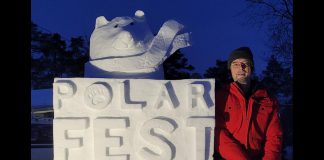 Cold warning continues for entire Kawarthas region this weekend The annual PolarFest winter family festival takes place in Selwyn Township from January 30 to February 1, 2026 with activities all weekend long, including ice sculptures in Lakefield and Bridgenorth. Pictured is Tom Chalmers with his ice sculpture. (Photo: Frontyard Carver Canada / Facebook)