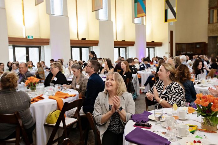 Community members gather for the sold-out celebration for the Peterborough and Kawarthas Chamber of Commerce's inaugural Luminary Awards at the Great Hall of Trent University's Champlain College on May 8, 2025.  (Photo: Jordan Lyall Photography)
