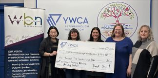 Women’s Business Network of Peterborough donates over $4,000 to YWCA Peterborough Haliburton The Women's Business Network of Peterborough presented a cheque for $4,410 to the YWCA Peterborough Haliburton on January 22, 2026 in support of the non-profit organization's programs and safe spaces for women and children escaping the effects of gender-based violence. (Photo courtesy of YWCA Peterborough Haliburton)