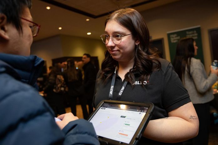 Residents who could not attend the open house on the proposed Alto high-speed rail network between Toronto and Quebec City, held at the McDonnel Street Activity Centre in Peterborough on February 26, 2026, are encouraged to use Alto's online engagement tools, including a survey and interactive map, which are available until Sunday, March 29. (Photo: Jordan Lyall / kawarthaNOW)