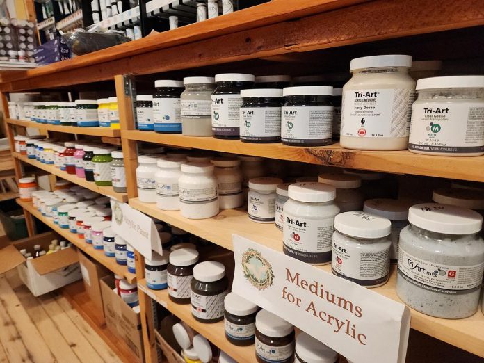 When Artspace held a pop-up art supply shop to sell the remainder of stock at Peterborough's Victory Art Supply when it closed last fall, the artist-run centre saw positive feedback from the community. The pop-up led to more foot traffic as artists came in to purchase products and then stayed to explore exhibits and learn more about Artspace, with some subsequently becoming members. (Photo courtesy of Artspace)