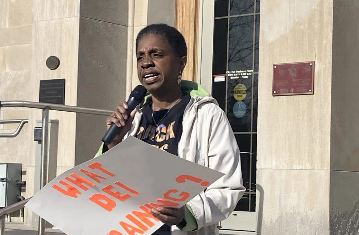 Charmaine Magumbe says anti-racism in Peterborough means accountability and action, not silence Charmaine Magumbe, chairperson of the Community Race Relations Committee of Peterborough and co-founder of the Afrocentric Awareness Network of Peterborough, addresses the crowd at Peterborough City Hall on April 28, 2025 during a protest of Mayor Jeff Leal's use of a racial slur while giving a guest lecture at Trent University. (Photo: Paul Rellinger / kawarthaNOW)