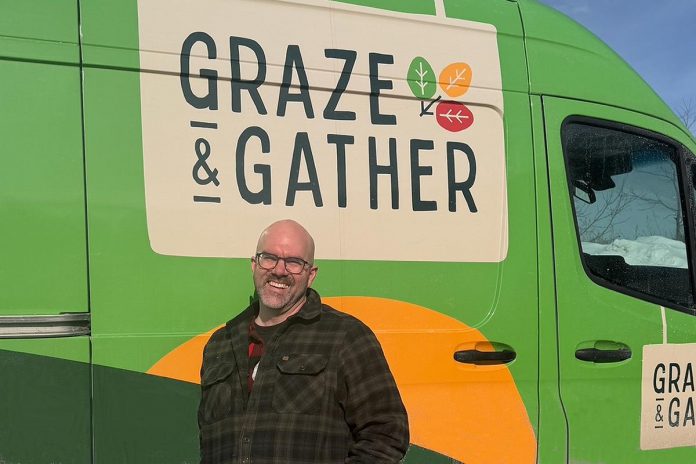 Dave Kranenburg is the founder of Graze & Gather, which originally launched as a virtual farmers' market during the pandemic and now functions as the Kawartha Local Food Wholesale program's Green Circle Food Hub. Supporting expanded production and procurement within Peterborough County, the City of Peterborough, and the City of Kawartha Lakes, the Green Circle Food Hub is seeking participation from local food producers and buyers interested in showcasing local ingredients. (Photo: Graze & Gather)