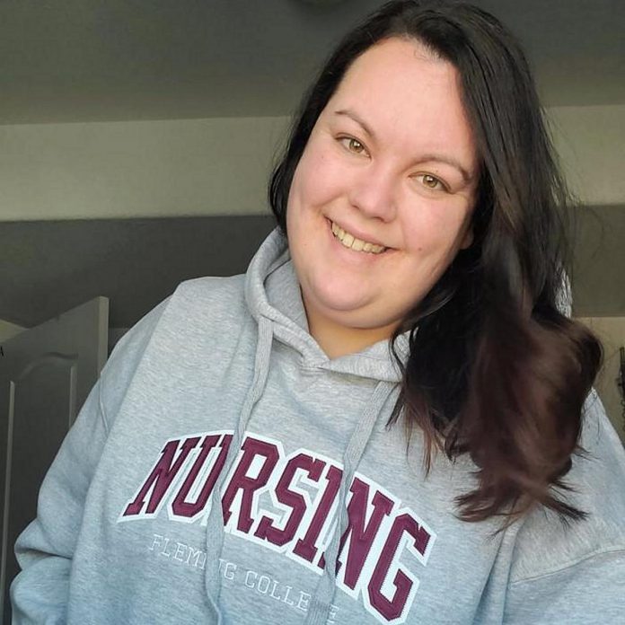 When Raven Wright was working full-time throughout the pandemic while caring for twin toddlers at home, she decided to upgrade her education to pursue her passion for medicine and healthcare. Through Fleming College's Academic Upgrading program, she was able to complete the entry requirements and enrol in the college's Practical Nursing Program. (Photo courtesy of Fleming College)