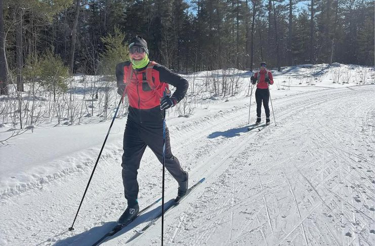 Two of the many cross-country skiers who participated in the Kawartha Nordic ComPassion Relay at Kawartha Nordic Ski Club in North Kawartha Township on January 31, 2026, raising just over $18,000 for the ComPassion Project supporting six local organizations. (Photo: Kawartha Nordic / Instagram)