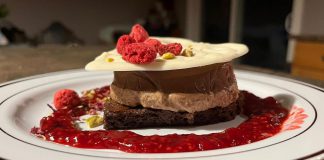 Burleigh Falls Inn is one of 18 local businesses participating in the Lakefield Village Lions Club's sixth annual Lakefield Chocolate Creations Festival, serving up a Chocolate Love Bomb made with rich chocolate brownie, raspberry coulis, freeze dried raspberries, and pistachio. Running until February 17, 2026, the festival invites community members and visitors to tour participating businesses in the village to try specialty chocolate creations and vote on their favourites. The success of the event has inspired the Millbrook & District Lions Club to launch the inaugural Roar for Chocolate Event across Millbrook until February 21, 2026. (Photo: Lakefield Village Lions Club)