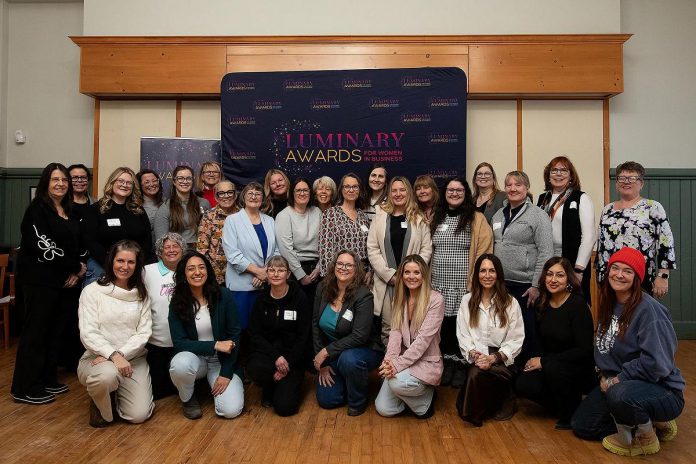 Organizers, sponsors, and some of the 56 nominees for the second annual Luminary Awards for Women in Business during a nominee announcement at the Peterborough and the Kawarthas Chamber of Commerce offices on February 11, 2026. (Photo: Jordan Lyall Photography)