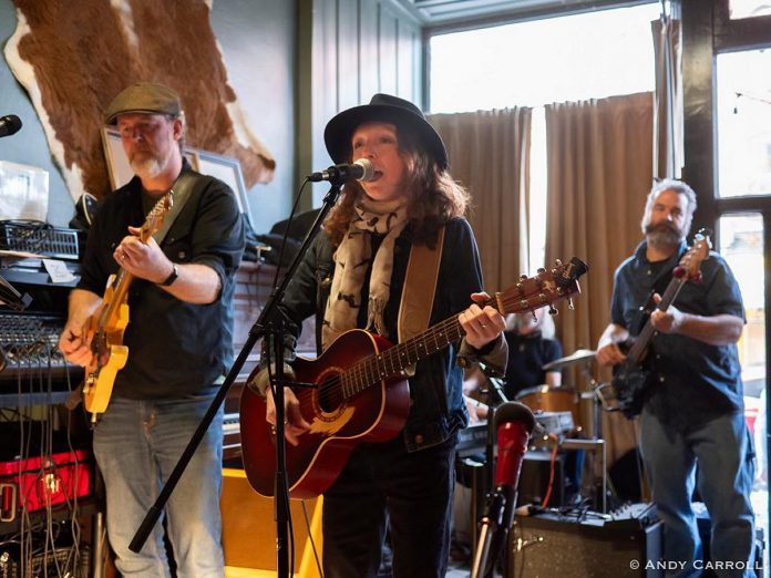 Gráinne Ryan & The Knight Riders (Alan Black on drums, Andy Pryde on bass, Sean Daniels on keyboards, and Jeremy Spencley on lead guitar) will be hosting the Peterborough Musicians Benevolent Association's monthly Deluxe Live event at The Social Pub in downtown Peterborough on Saturday afternoon, with singer-songwriter Mark Beatty opening. (Photo: Andy Carroll) Gráinne Ryan & The Knight Riders (Alan Black on drums, Andy Pryde on bass, Sean Daniels on keyboards, and Jeremy Spencley on lead guitar) will be hosting the Peterborough Musicians Benevolent Association's monthly Deluxe Live event at The Social Pub in downtown Peterborough on Saturday afternoon, with singer-songwriter Mark Beatty opening. (Photo: Andy Carroll)