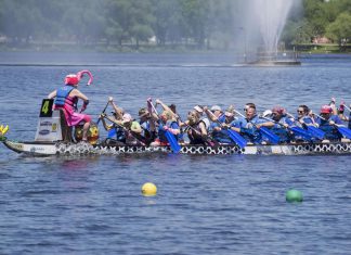 The 25th anniversary Peterborough's Dragon Boat Festival takes place on June 13, 2026 on Little Lake at Del Crary Park in downtown Peterborough. (Photo courtesy of Peterborough's Dragon Boat Festival)
