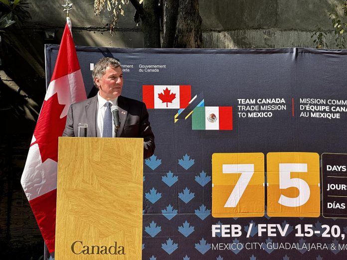 Dominic LeBlanc, Minister responsible for Canada-U.S. Trade, Intergovernmental Affairs, Internal Trade and One Canadian Economy, during a December 2025 visit to Mexico City where he met with senior government and business leaders to strengthen Canada–Mexico trade and diplomatic relations. Quickmill is one of a select group of export-ready Canadian companies that will join Minister LeBlanc for the Team Canada Trade Mission to Mexico from February 15 to 20, 2026. (Photo: Canada's International Trade - Global Affairs Canada)