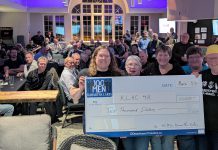 100 Men Kawartha Lakes kicks off 2026 by donating over $17,000 to three charities in Kawarthas Lakes region March 5, 2026 at the Lindsay Golf and Country Club. Kawartha Land Trust and and Kawartha Art Gallery also each received a $2,500 donation from the group, which is approaching 200 members. (Photo courtesy of 100 Men Kawartha Lakes)