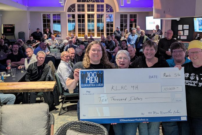 March 5, 2026 at the Lindsay Golf and Country Club. Kawartha Land Trust and and Kawartha Art Gallery also each received a $2,500 donation from the group, which is approaching 200 members. (Photo courtesy of 100 Men Kawartha Lakes)