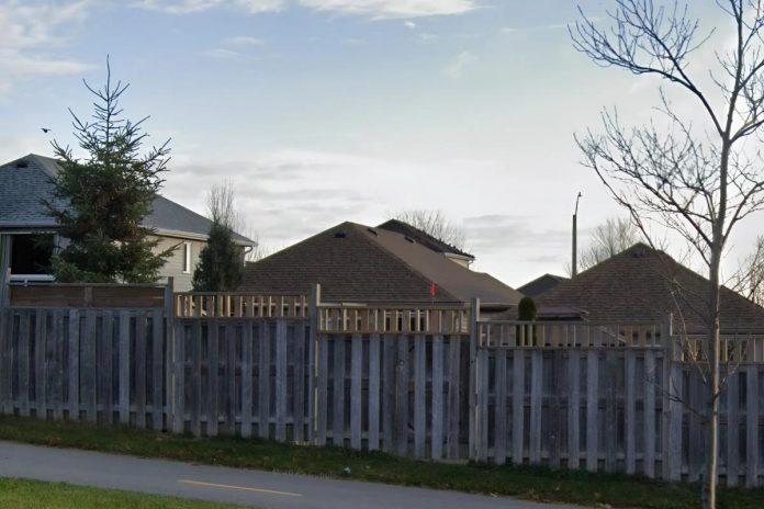 A bike path runs along a 300-metre section of fence on the east side of Airport Road south of Sir Sandford Fleming Drive in Peterborough. (Photo: Google Maps) A bike path runs along a 300-metre section of fence on the east side of Airport Road south of Sir Sandford Fleming Drive in Peterborough. (Photo: Google Maps)