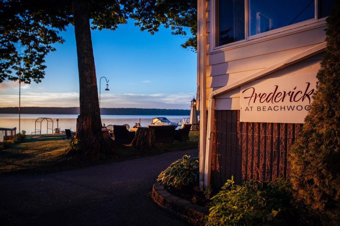 Located on the shores of Lower Buckhorn Lake in Selwyn Township, the four season, family-run Beachwood Resort offers an onsite restaurant open to guests and the general public from the Victoria Day weekend to Thanksgiving, and by chance at other times of the year when catering to groups. Featuring serene views of the lake, Frederick's restaurant serves a breakfast buffet, lunch, and dinner, with menu items crafted using seasonal ingredients sourced as close to home as possible. (Photo: Allan Glanfield)