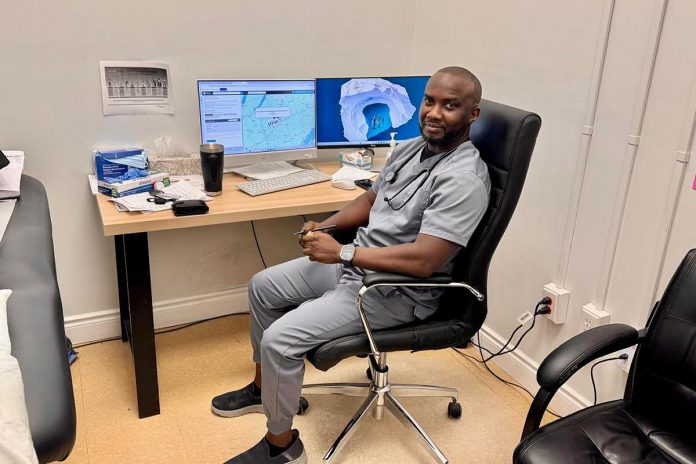 Family physician Dr. Tosin Tifase, who relocated from the United Kingdom with support from the City of Peterborough's physician recruitment coordinator Chantal Van Parys and began practising at Northcrest Pharmacy and Medical Clinic in February 2025, will be joined by his colleague Dr. Onifade in April 2026. (Photo: City of Peterborough) Family physician Dr. Tosin Tifase, who relocated from the United Kingdom with support from the City of Peterborough's physician recruitment coordinator Chantal Van Parys and began practising at Northcrest Pharmacy and Medical Clinic in February 2025, will be joined by his colleague Dr. Onifade in April 2026. (Photo: City of Peterborough)