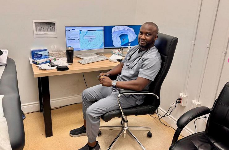 Family physician Dr. Tosin Tifase, who relocated from the United Kingdom with support from the City of Peterborough's physician recruitment coordinator Chantal Van Parys and began practising at Northcrest Pharmacy and Medical Clinic in February 2025, will be joined by his colleague Dr. Onifade in April 2026. (Photo: City of Peterborough)