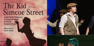 Trent Valley Archives Theatre has announced the 14-member cast of its third history play, "The Kid from Simcoe Street," which runs from June 4 to 7, 2026 at Market Hall Performing Arts Centre in downtown Peterborough. In the play, which is based on the memoir of retired justice and poet James Clarke of his childhood in Peterborough, three actors will portray Clarke as a child, teen, and senior, including Charlie Harris, Zoe Shufelt (top right) and Jim Mills (bottom right). (Poster and photos courtesy of Trent Valley Archives Theatre)