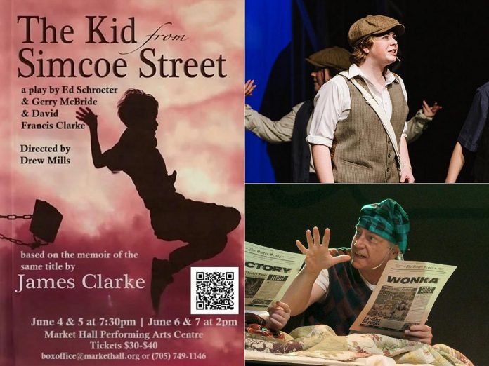Trent Valley Archives Theatre has announced the 14-member cast of its third history play, "The Kid from Simcoe Street," which runs from June 4 to 7, 2026 at Market Hall Performing Arts Centre in downtown Peterborough. In the play, which is based on the memoir of retired justice and poet James Clarke of his childhood in Peterborough, three actors will portray Clarke as a child, teen, and senior, including Charlie Harris, Zoe Shufelt (top right) and Jim Mills (bottom right). (Poster and photos courtesy of Trent Valley Archives Theatre) Trent Valley Archives Theatre has announced the 14-member cast of its third history play, "The Kid from Simcoe Street," which runs from June 4 to 7, 2026 at Market Hall Performing Arts Centre in downtown Peterborough. In the play, which is based on the memoir of retired justice and poet James Clarke of his childhood in Peterborough, three actors will portray Clarke as a child, teen, and senior, including Charlie Harris, Zoe Shufelt (top right) and Jim Mills (bottom right). (Poster and photos courtesy of Trent Valley Archives Theatre)