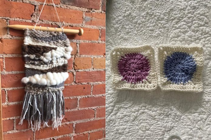 Weaving a tapestry wall hanging and crocheting granny squares are just two skills you can learn by taking beginner or intermediate fibre arts classes hosted by Needles in the Hay in downtown Peterborough. Selling a curated collection of unique products and premium natural fibre yarns, Deanna Guttman's boutique store also hosts single-day and multi-day classes for various fibre arts in The Hayloft, a workshop space located above the shop. (Photos courtesy of Needles in the Hay)