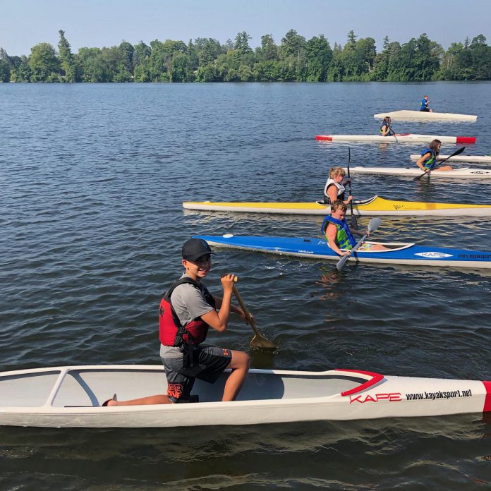 Sprint canoeing and kayaking not only develops life skills like leadership and teamwork, but provides full-body conditioning. As well as using their shoulders and arms, paddlers rely heavily on their legs and core for balance and generating power. The Peterborough Canoe & Kayak Club's youth summer camp programs offer opportunities for friendly competition through developmental regattas. (Photo courtesy of Peterborough Canoe & Kayak Club)